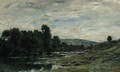 Le Bord De Riviere - Charles-Francois Daubigny