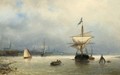 Sailing Vessels In An Estuary, Amsterdam In The Distance - Nicolaas Riegen