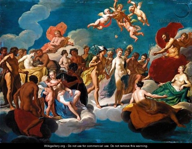 Mercury Bringing Psyche To The Gods Before Her Marriage To Cupid - French School
