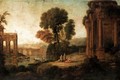 Classical Landscape With Arcadian Figures Before Ruins Beside The River - (after) Claude Lorrain (Claude Gellee)