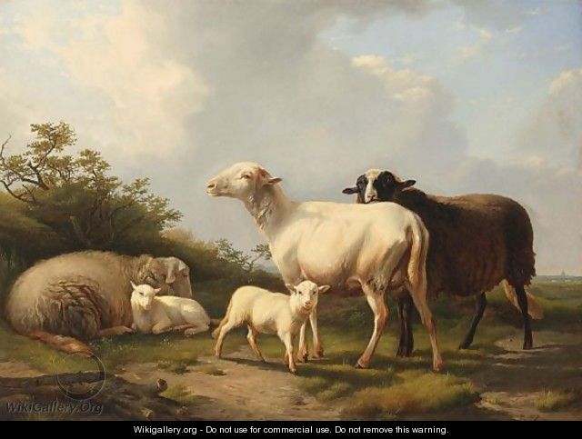 Sheep In A Summer Landscape - Eugène Verboeckhoven