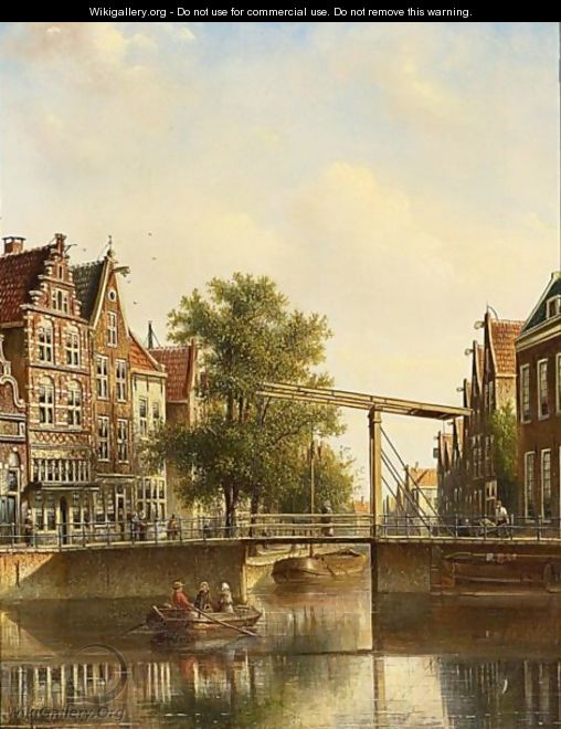 A Drawbridge In A Sunny Dutch Town - Johannes Franciscus Spohler