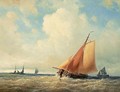 A Sailing Vessel At Full Sail - Joannes Frederick Schutz
