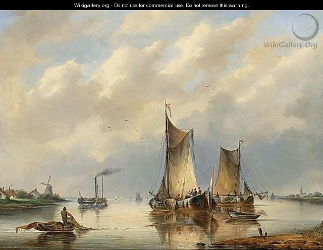 Shipping In An Estuary - Gerardus Hendriks