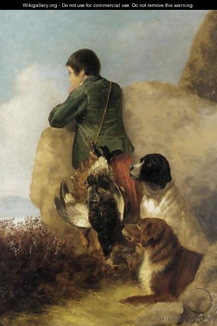 Boy With Game And Dogs - (after) Richard Ansdell