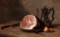 Still Life Of Ham - Eugene Lepoittevin