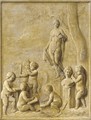 An Allegory Of Sculpture - Putti Making Sculptures And Preliminary Drawings In A Garden Setting Near A Statue Of Venus - Flemish School