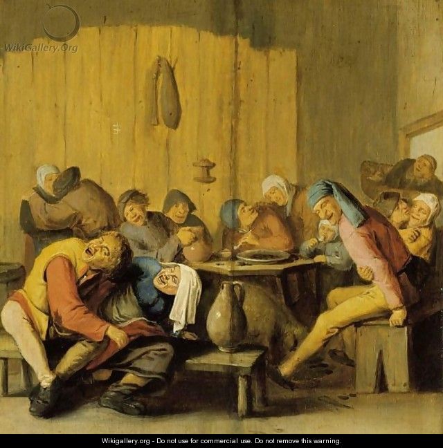 Peasants Drinking And Making Merry In An Inn - Haarlem School