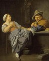 A Couple Sitting At A Table In An Inn - (after) Jacob Toorenvliet