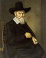 A Portrait Of A 67-Year Old Gentleman, Seated Half-Length, Wearing A Black Coat With A White Collar And A Hat, Holding A Seal-Stamp With A Coat-Of-Arms Of The City Of Amsterdam In His Left Hand - Hercules Sanders