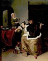 Woman Asleep At A Table - (after) Jan Steen