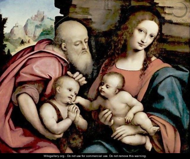 The Holy Family With The Infant Saint John - Gianpietrino Ricci or Pedrini
