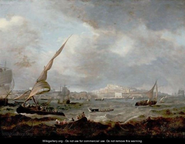 A View Of Lisbon - (after) Jean-Baptiste Pillement