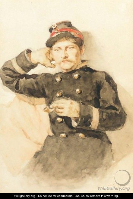 Portrait Of A Seated Man - Vasilij Ivanovic Surikov