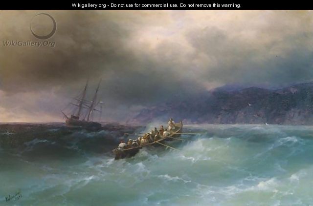 Storm Over The Black Sea - Ivan Konstantinovich Aivazovsky