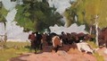 Cattle On A Track - Konstantin Alexeievitch Korovin