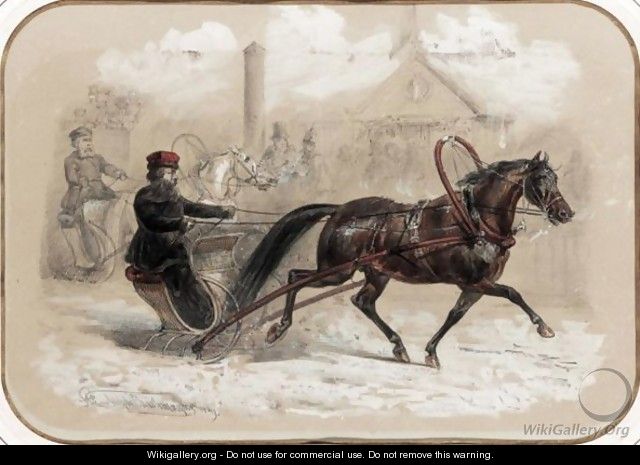 Horse-Drawn Sleigh - Adolphe Charlemagne