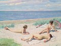 En Sommerdag Pa Stranden (Nude Bathers On A Beach) - Paul-Gustave Fischer