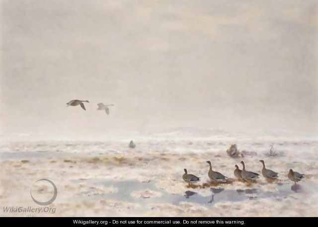 Flyttfaglar (Migrating Wild Geese) - Bruno Andreas Liljefors