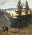 Utsikt Med Foss (View Over A Mountain Gorge With Waterfall) - Johan Christian Clausen Dahl