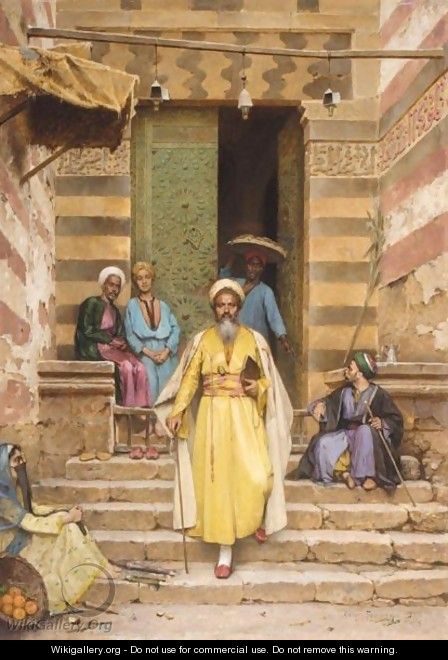 At The Door Of The Mosque - Arthur von Ferraris