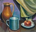 Still Life With An Apple And Jug - Karoly Patko