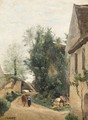 Auvers, Une Rue De Village Avec Une Paysanne Et Sa Vache - Jean-Baptiste-Camille Corot
