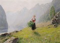 Grensanking Ved Fjorden (Gathering Leaves By A Fjord) - Hans Dahl