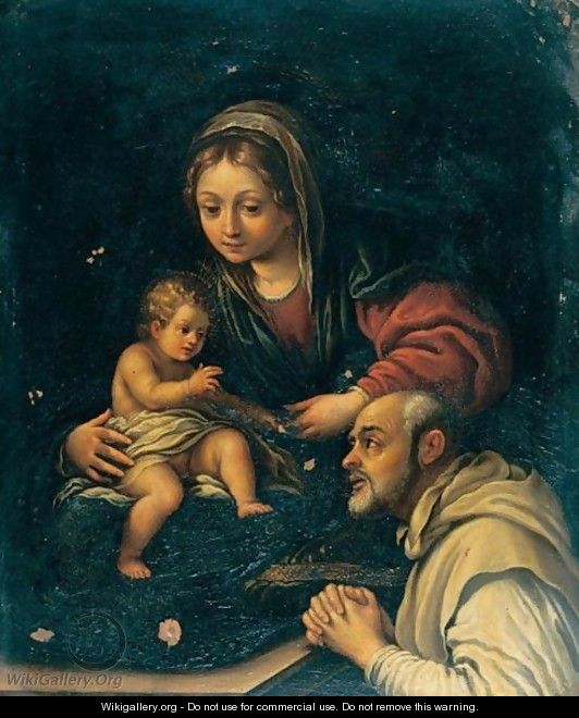 Madonna Col Bambino E San Romualdo - (after) Alessandro Tiarini