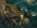 San Giovanni Battista In Un Paesaggio - (after) Giovanni Francesco Guercino (BARBIERI)