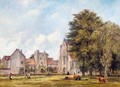 A View Of The Hospital At St Cross, Winchester, With Cattle Grazing In The Foreground - Frederick Waters Watts