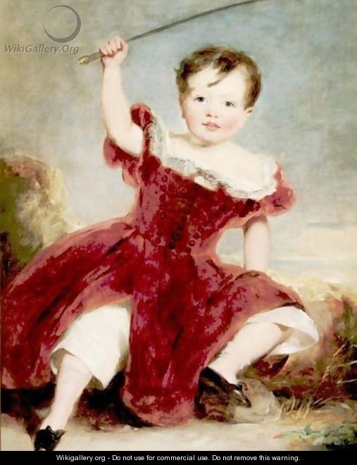 Portrait Of A Child In A Landscape - (after) George Henry Harlow