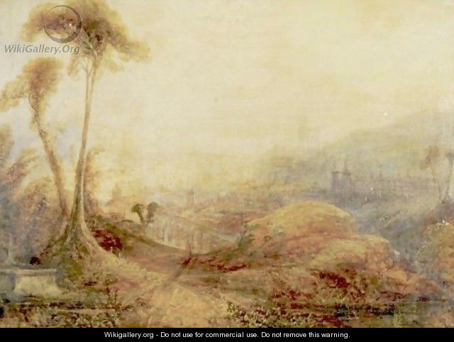 Landscape With Castles And Aquaeducts - (after) Joseph Mallord William Turner