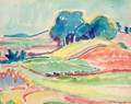 Hugellandschaft Mit Baumen Bei Dresden (Landscape With Hills And Trees Near Dresden) - Ernst Ludwig Kirchner