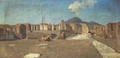 Vue De Pompei Avec Un Groupe De Paysans - Alessandro la Volpe