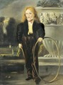 Portrait D'Alexandre Dumas Fils Enfant Tenant Un Cerceau - Louis Boulanger