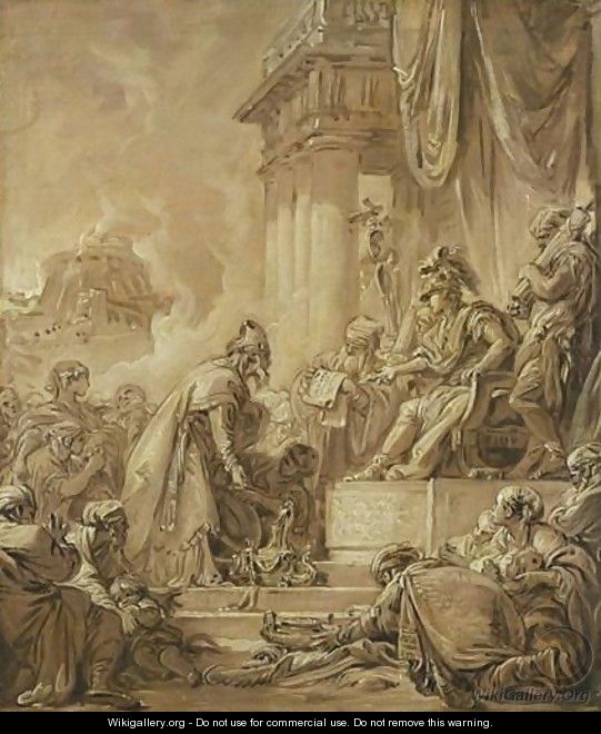 Le Pretre Joshuah Offrant Les Tresors Du Temple A Titus - François Boucher