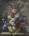 Bouquets De Fleurs Dans Des Vases Ornes Sur Des Entablements - Jean-Baptiste Monnoyer