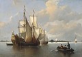 Sailing Vessels In A Calm, Haarlem In The Distance - Antonie Waldorp