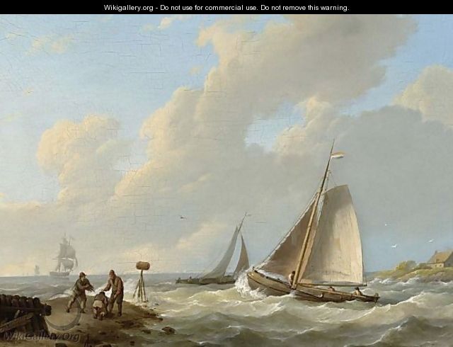 Shipping Off The Dutch Coast - Johannes Hermanus Koekkoek