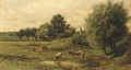 Cows In A Summer Landscape - Willem Carel Nakken