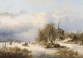 A Windmill In A Winter Landscape - Nicolaas Martinus Wijdoogen