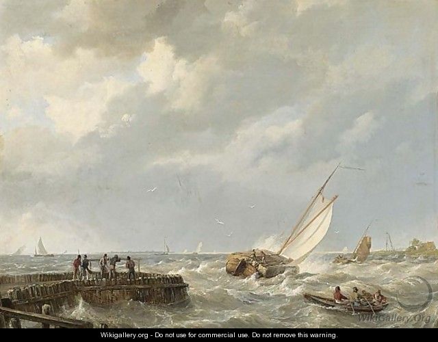 Shipping Off The Coast 2 - Johannes Hermanus Koekkoek