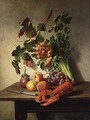 A Fruit And Vegetable Still Life With A Lobster And A Knife - David Emil Joseph de Noter