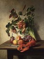 A Fruit And Vegetable Still Life With A Lobster And A Knife - David Emil Joseph de Noter