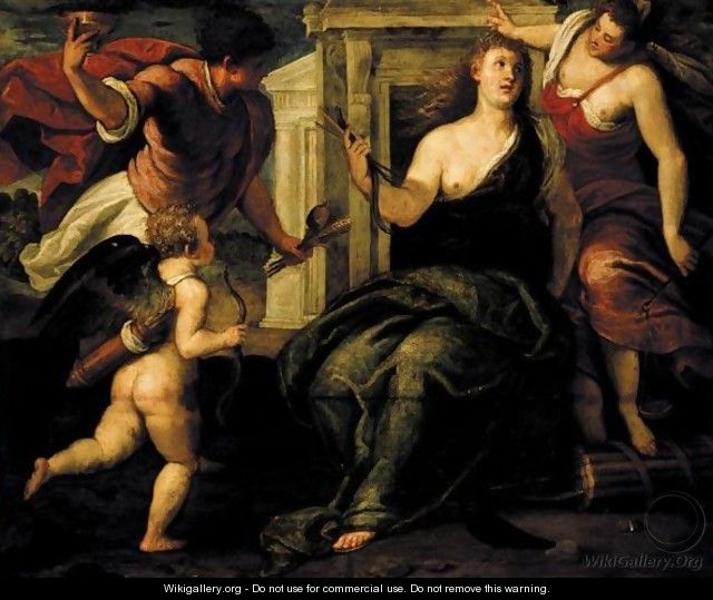 Allegory Of Peace, Attended By Love, Justice And Plenty - (after) Jacopo Tintoretto (Robusti)