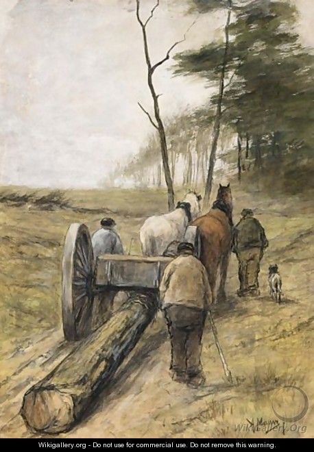 Woodcutters On A Sandy Track - Anton Mauve