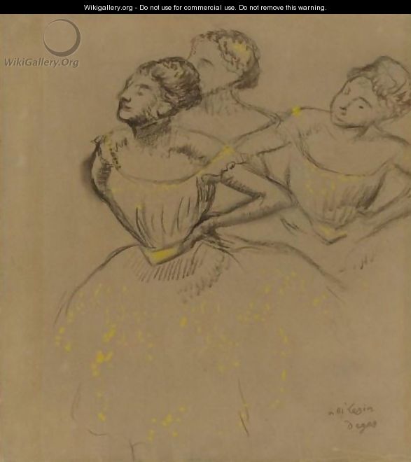 Etude De Trois Danseuses - Edgar Degas