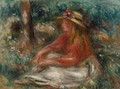 Jeune Fille Assise Sur L'Herbe - Pierre Auguste Renoir