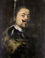 Portrait Of A Gentleman, Head And Shoulders, Wearing Black, With A Fur Lined Coat - (after) Bernardo Strozzi